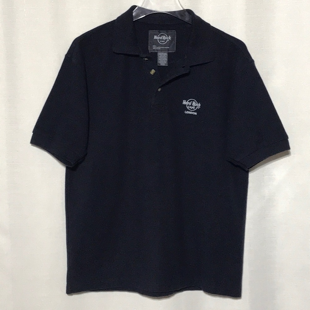 Hard Rock Cafe Polo Shirt, Navy Blue (London)